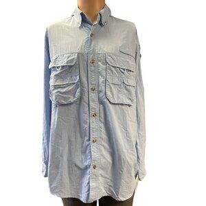 Rugged Earth Outfitter Men's Blue Long Sleeve Fishing Shirt M SKU 2778